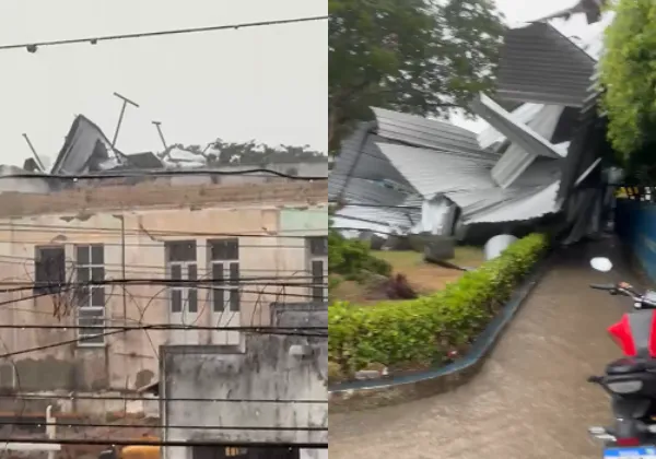 Ventania e forte chuva arrancam parte da cobertura de hospital municipal em Rio Real